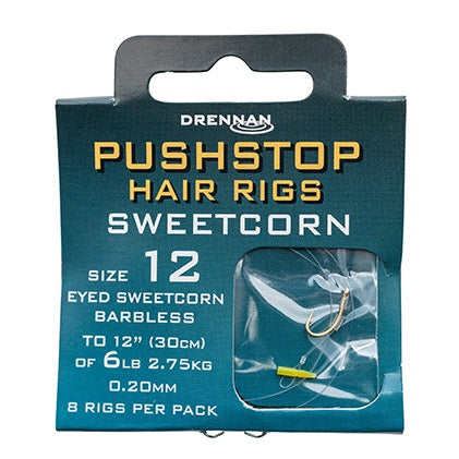 Drennan Pushstop Hair Rigs Sweetcorn